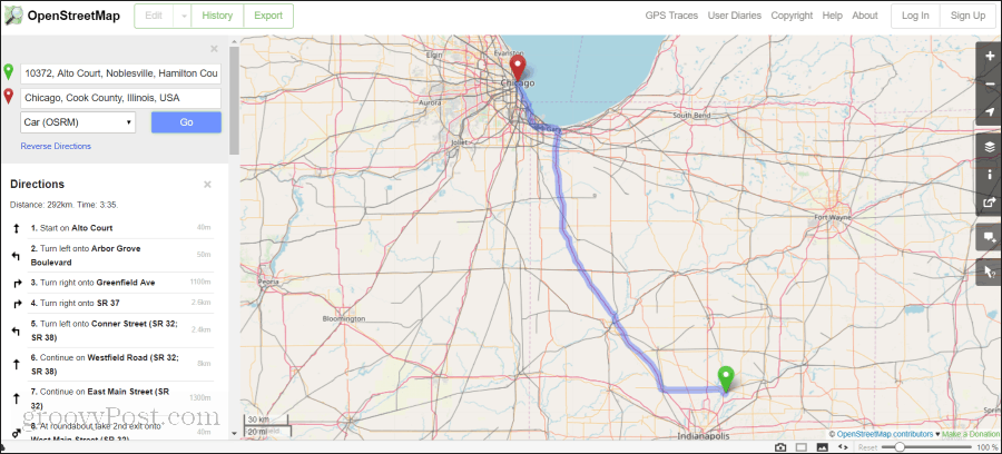 web site openstreetmap