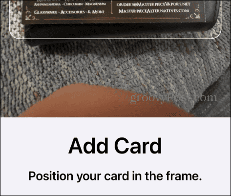 προσθήκη κάρτας μέσω κάμερας iphone