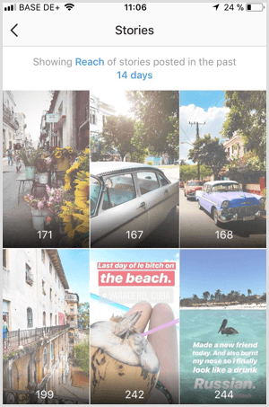 Δείτε τα δεδομένα του Instagram Stories Reach στο Instagram Analytics.