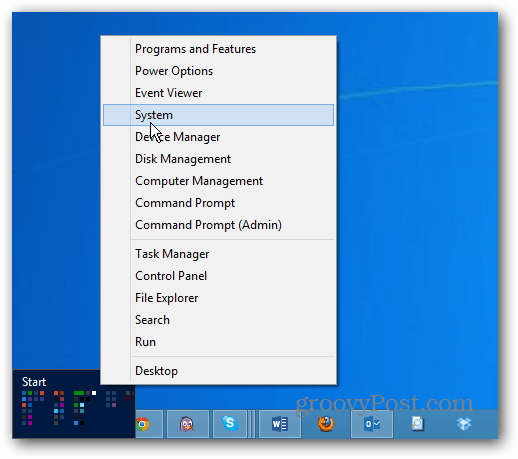 Windows 8 μενού Power User