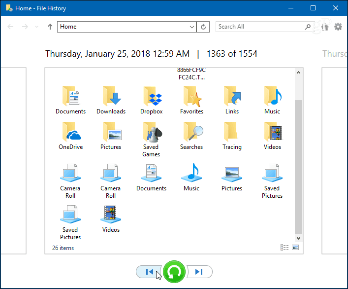 Ιστορικό αρχείου των Windows 10