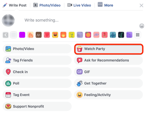 βήμα 1 για το πώς να ξεκινήσετε το Facebook Watch Party στην ομάδα του Facebook