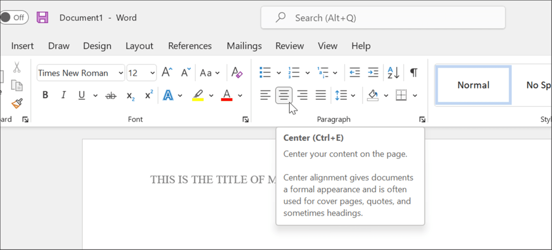 πληκτρολογήστε σε μορφή τίτλου στυλ apa στο microsoft word