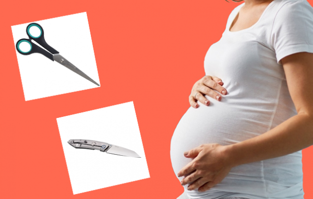 ψαλίδι και δοκιμή μαχαιριών κατά τη διάρκεια της εγκυμοσύνης