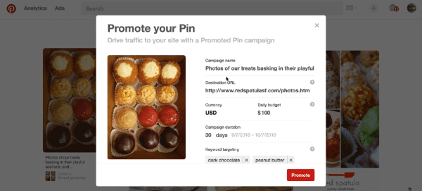 το κουμπί pin που προωθείται από το pinterest