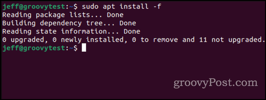 ubuntu apt εγκατάσταση για τη διόρθωση σπασμένων πακέτων