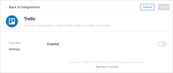 Εγκαταστήστε την ενσωμάτωση Trello στην εφαρμογή Front.