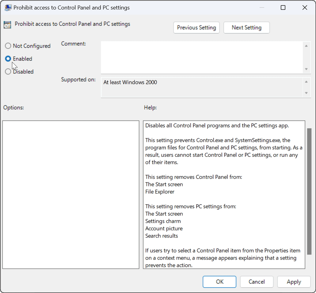 Αποκλεισμός χρηστών από τις ρυθμίσεις στα Windows 11
