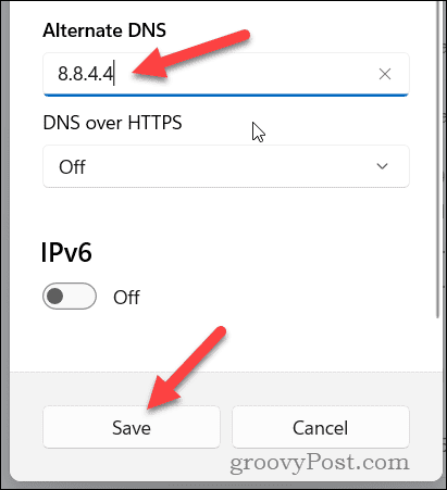 Ορίστε εναλλακτικές ρυθμίσεις DNS στα Windows 11