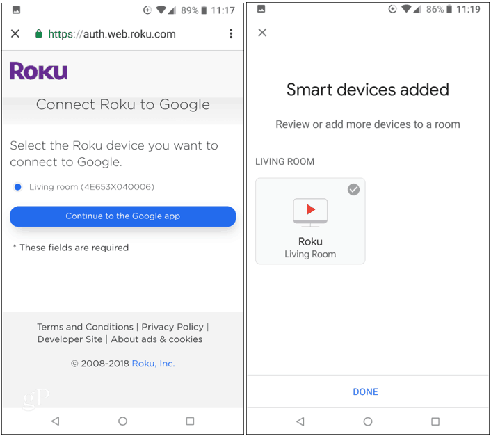 Συνδέστε το Roku με το Google Home
