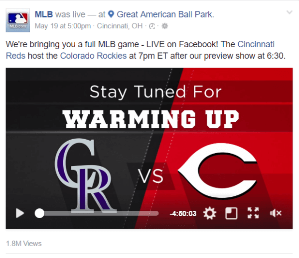 Το Facebook συνεργάζεται με το Major League Baseball σε μια νέα συμφωνία ζωντανής ροής.