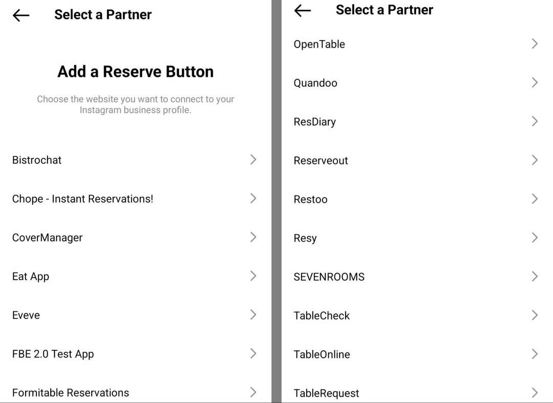 how-to-create-a-reserve-action-button-on-instagram-restaurant-platforms-connect-to-professional-profile-resy-opentable-select-a-partner-example-7