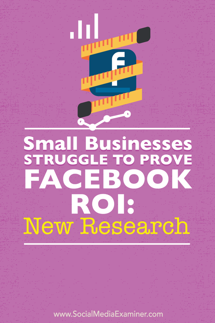 Μικρές επιχειρήσεις αγωνίζονται για να αποδείξουν την απόδοση επένδυσης στο Facebook: Νέα έρευνα: εξεταστής κοινωνικών μέσων