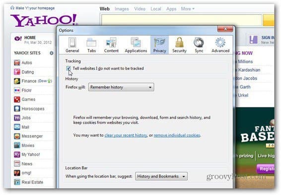 Το Yahoo αγκαλιάζει δεν παρακολουθεί: Πώς να το ενεργοποιήσετε