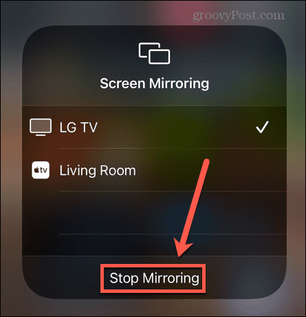 iphone stop mirroring