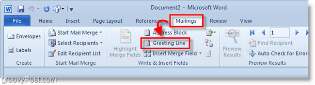 Πρόγραμμα οθόνης του Outlook 2010 - κάντε κλικ στην γραμμή χαιρετισμού κάτω από τις ταχυδρομικές αποστολές