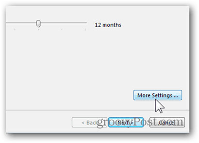 Προσθήκη γραμματοκιβωτίου Outlook 2013 - Κάντε κλικ στο στοιχείο Περισσότερες ρυθμίσεις