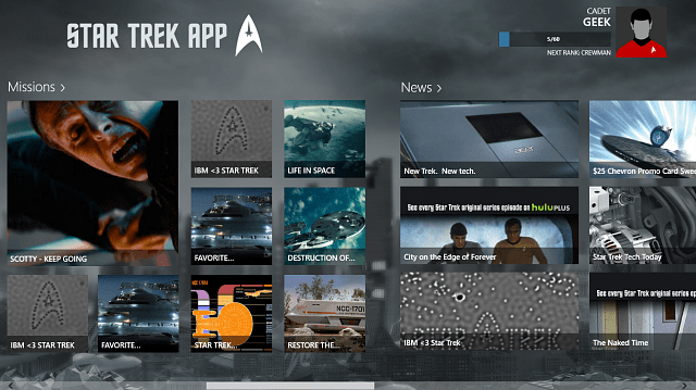 Star Trek App Store των Windows