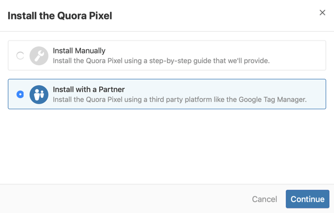 βήμα 2 του τρόπου εγκατάστασης του Quora pixel με τον Διαχειριστή ετικετών Google