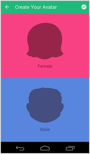 bitmoji επιλέξτε avatar και φύλο