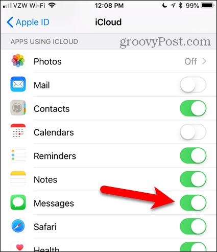 Ενεργοποιήστε τα μηνύματα στο iCloud στο iOS
