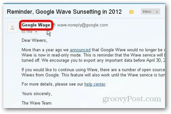 Το Google Wave κουνώντας το αντίο στις 30 Απριλίου