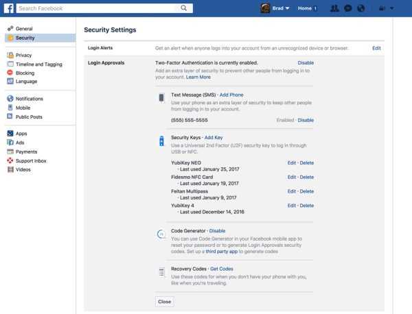 Οι χρήστες του Facebook μπορούν τώρα να εγγράψουν ένα φυσικό κλειδί ασφαλείας για να προστατεύσουν τον λογαριασμό τους στο Facebook.