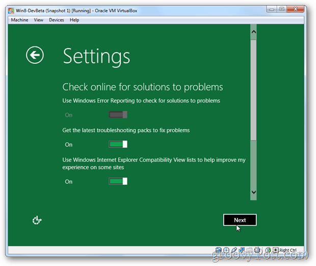 VirtualBox Ρυθμίσεις προστασίας προσωπικών δεδομένων των Windows 8 online λύσεις