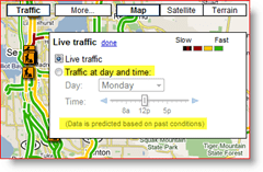 Google Maps Live Traffic στις ρυθμίσεις ημέρας και ώρας