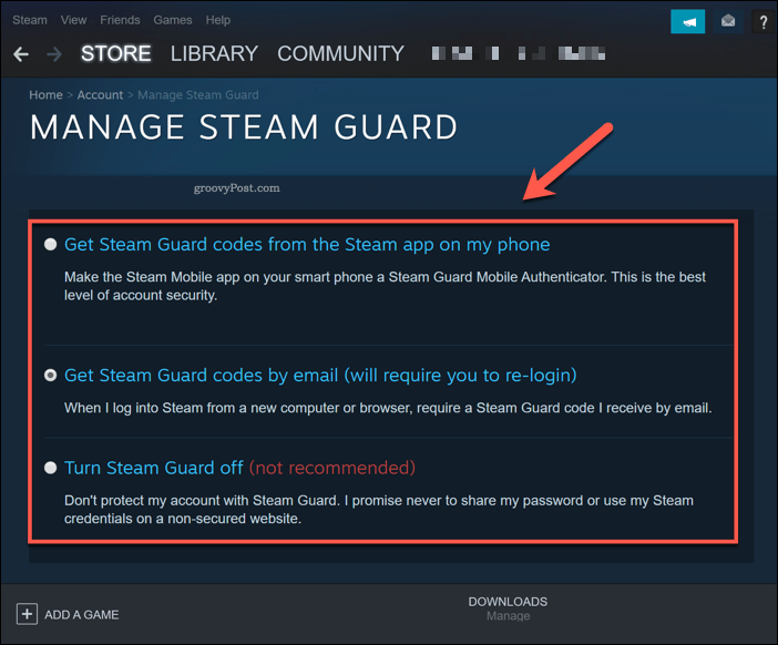 Διαχείριση Steam Guard στα Windows 10