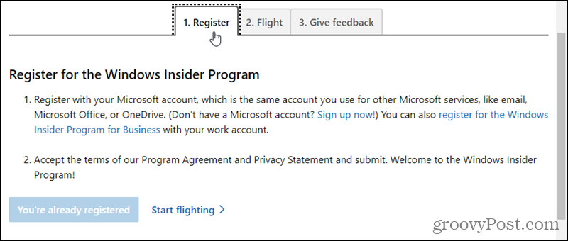 Εγγραφείτε στο πρόγραμμα Windows Insider