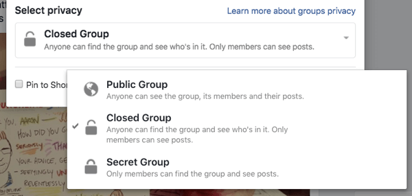Κάθε ομάδα του Facebook μπορεί να είναι δημόσια, κλειστή ή μυστική.