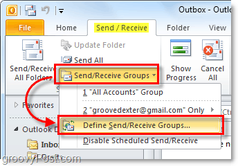 αποστολή ομάδων λήψης στο Outlook 2010