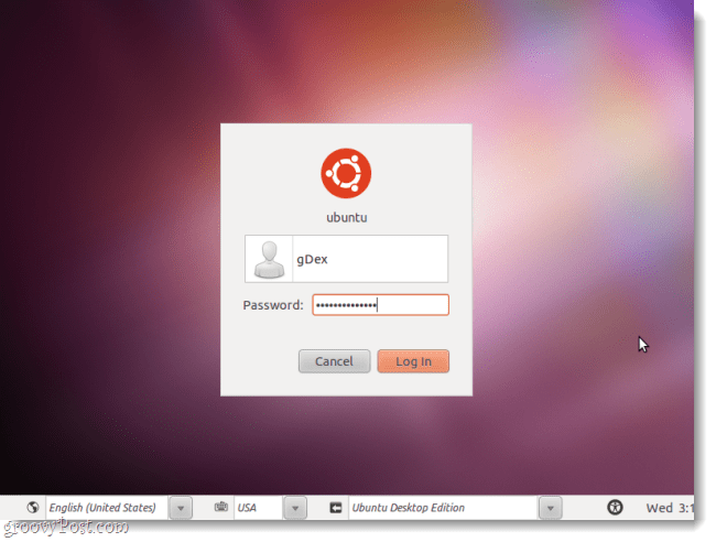 ubuntu οθόνη σύνδεσης
