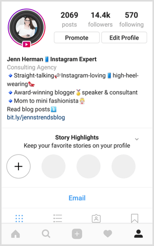 Οι ιστορίες του Instagram επισημαίνονται στο προφίλ