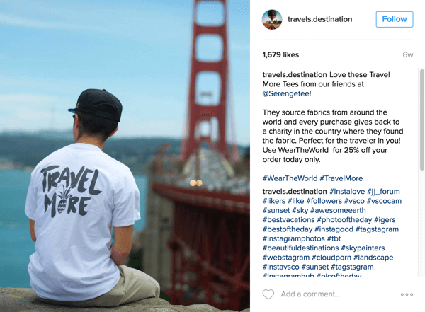 Το Travels Destination διαθέτει προϊόντα Serengetee και ενημερώνει τους ακόλουθους για την αιτία στο Instagram.