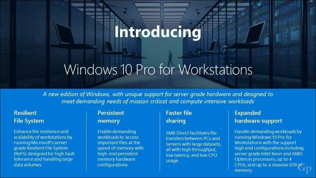 Η Microsoft εισάγει νέα Windows 10 Pro για Workstation Edition