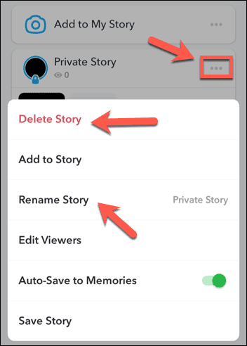 Επεξεργαστείτε μια ιδιωτική ιστορία Snapchat