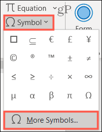 Σύμβολο, Περισσότερα σύμβολα στο Word στα Windows