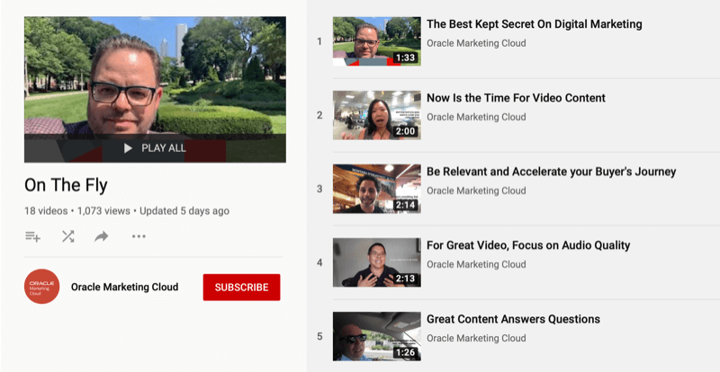 Η σειρά Oracle Marketing Cloud YouTube On the Fly
