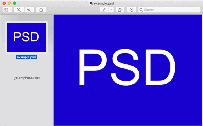 Άνοιγμα αρχείου PSD σε macOS