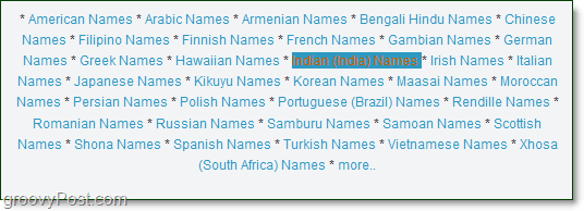μια λίστα με ινδικά ονόματα που προφέρουν