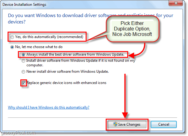 επιλέξτε μια επιλογή που σας αρέσει, πραγματικά την προσωπική της επιλογή εδώ, δεδομένου ότι και οι δύο κάνουν το ίδιο ακριβώς πράγμα, ανόητη Microsoft Windows 7 προγραμματιστές