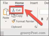 Κουμπί Microsoft Word Cut