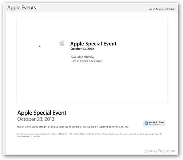 Apple Event 23 Οκτωβρίου 2012
