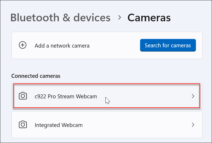 Διαχείριση ρυθμίσεων κάμερας Web στα Windows 11