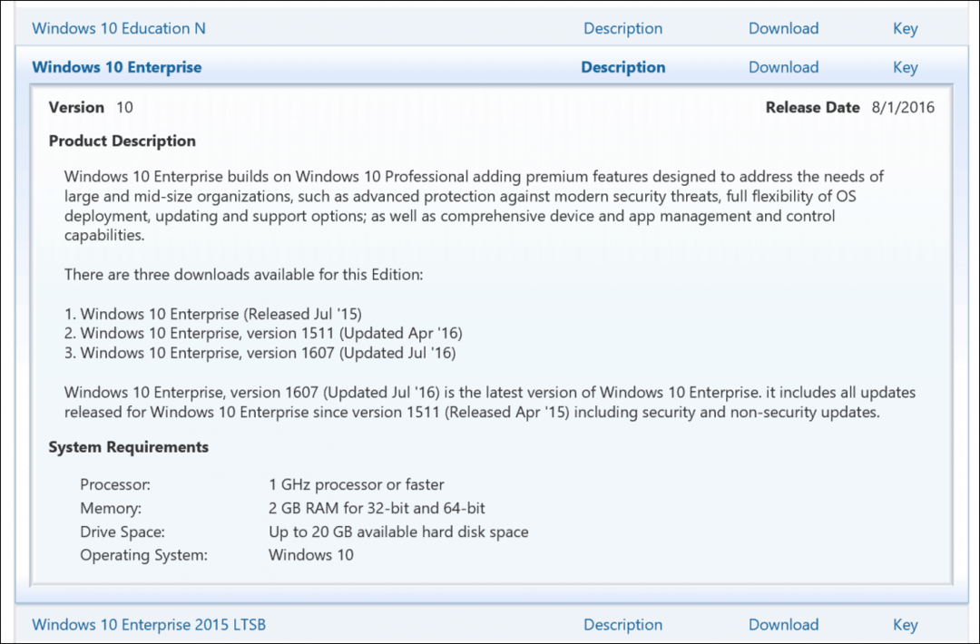 Κλειδί προϊόντος ανάγνωσης όγκου των Windows 10 VLSC Enterprise Education Pro