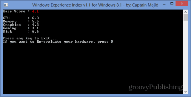 Δείκτης εμπειρίας των Windows WEI