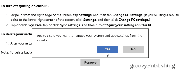 Κατάργηση συγχρονισμένων δεδομένων από το SkyDrive στα Windows 8.1