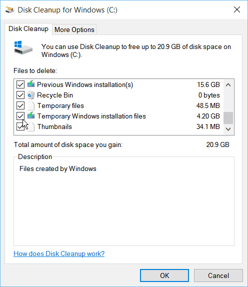 Καθαρισμός δίσκου Windows 10